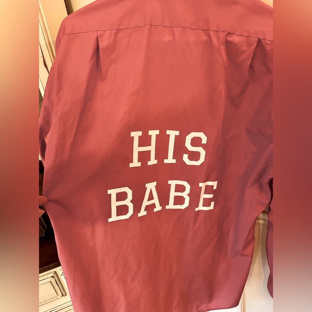 Hubs & Hers Vintage His Babe Pink Button Down Shirt